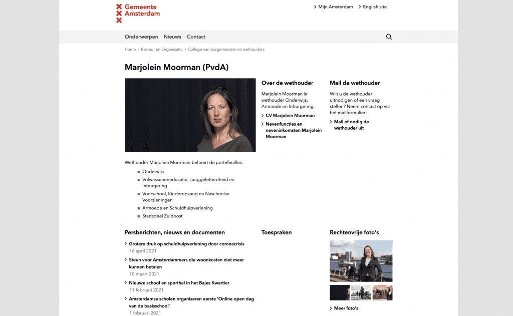 Marjolein Moorman, PvdA Gemeente Amsterdam Armoede onderwijs en inburgering